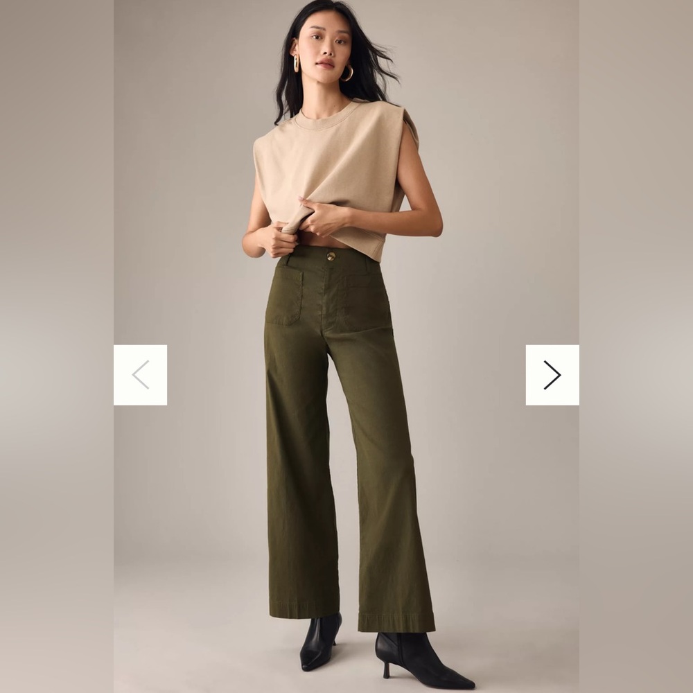 Anthropologie Maeve The Colette Full Length Pant in Holly Green